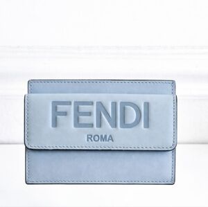 Fendi Roma Blue Leather Card Holder